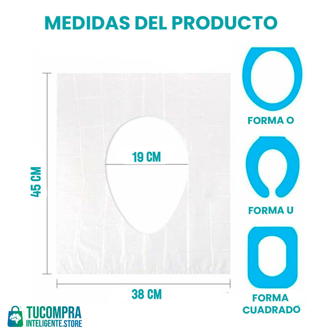 Protectores Desechables Para Baño x 50 unidades/ Práctico y seguro.