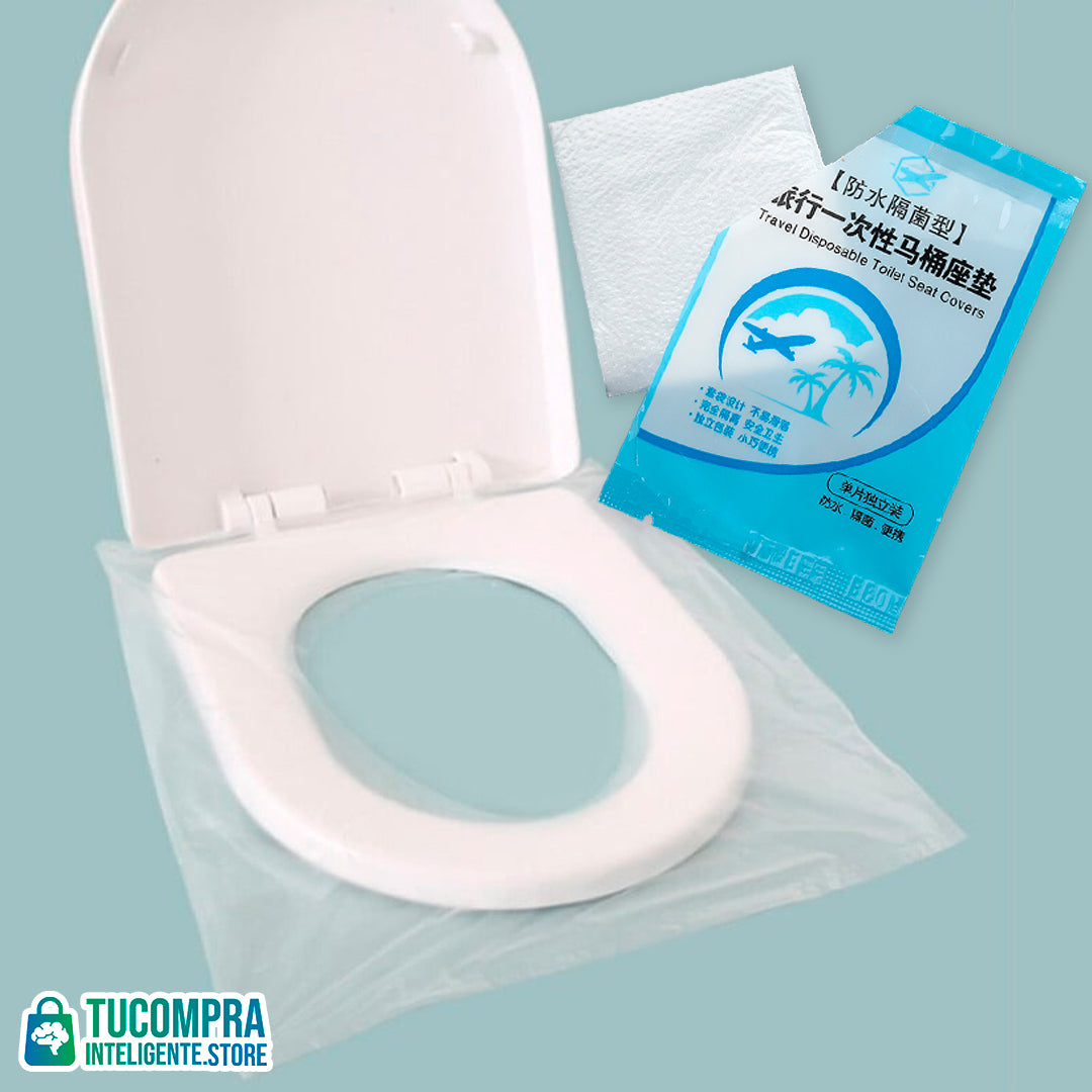 50x Cubre Inodoro Desechable Wc Protector Baño Impermeable